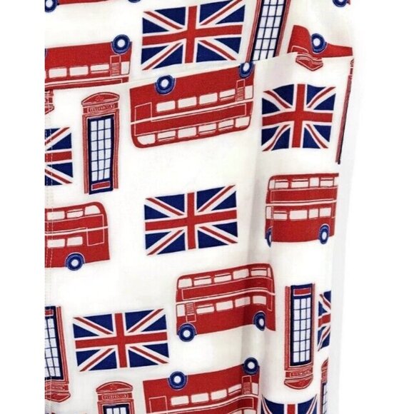 NWOT Lularoe London Buses Phone Booth Leggings TC2 Plus Size Flag - Picture 1 of 5